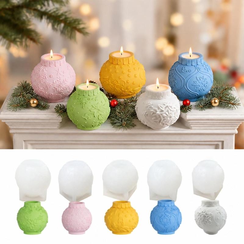 Lantern Resins Molds with Rounded Globe Molds and Integrated Silicone Construction for Decorative Casting Projects