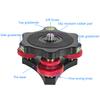DSLR Camera Leveling Base Head Tri-wheel Aluminum Alloy Fine Adjustment Anti-slip Holder for Tripods