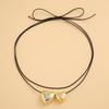 Elegant Heart Pendant Neck Chain Adornment Unique Bowknot and Heart Pendant Necklace Simple Clavicular Chain Accessory