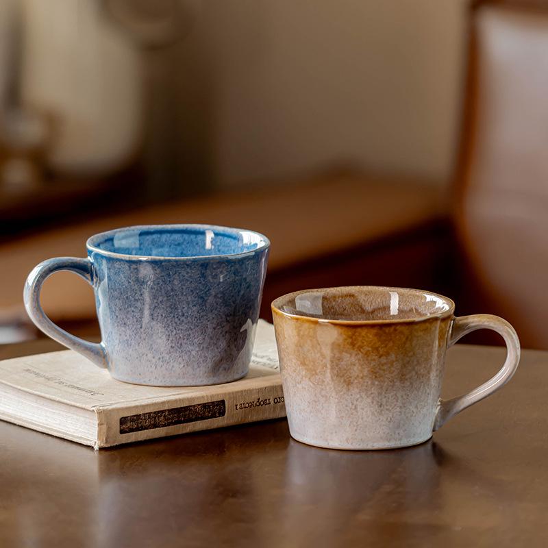 Japanese Retro Glaze Ceramic Mug - Coffee & Water Cup Set