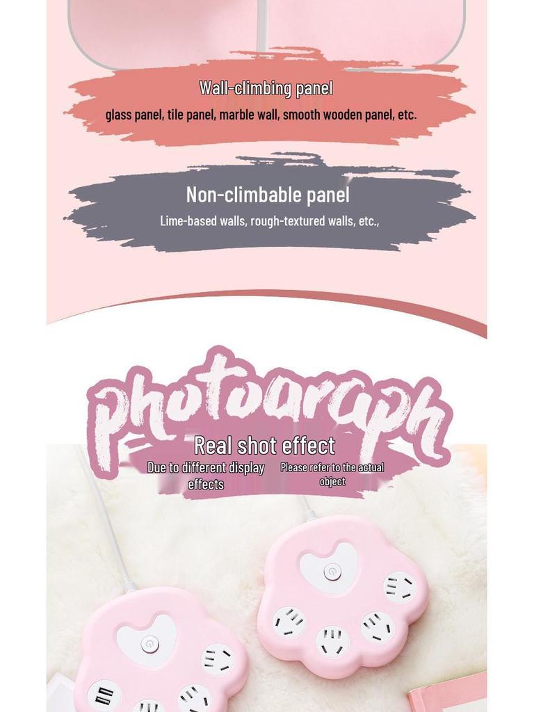 Creative Cat Paw Desktop Power Strip with USB - Multi-Outlet for Home or Office