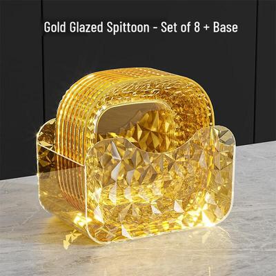 Conjunto de Pratos de Osso Plástico Estilo Chinês KANGMO com Acabamento Dourado