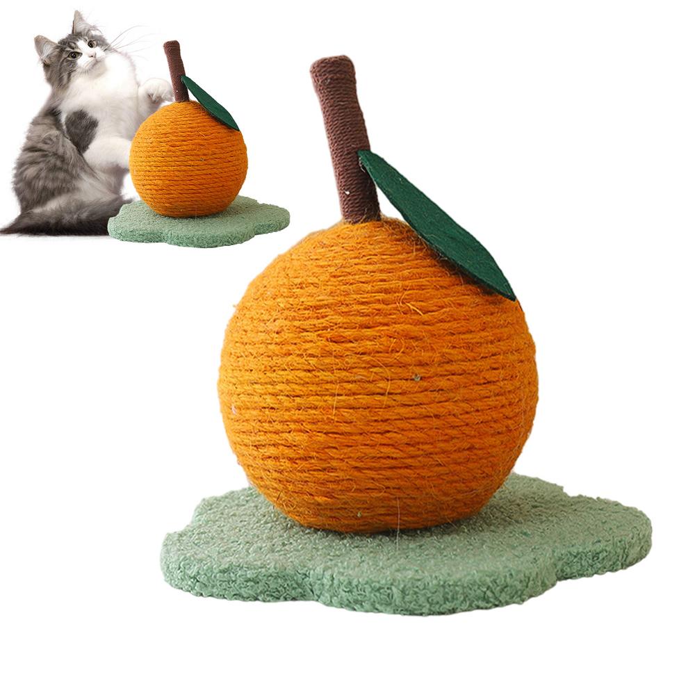 Sisal Ball Cat Toy Orange Shape Cat Toys For Indoors Cats Cat Ball Toy Cat Grinding Claw Ball Cat Toy Sisal Scratcher Ball To