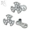 European & American Style Round Zircon Embedded Stainless Steel Body Piercing Nail 316L