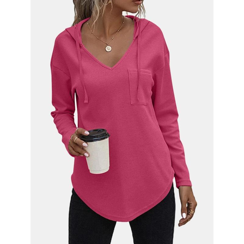 Spring New Women's Casual Fashion Hooded Versatile Long-sleeved Solid Color Sweatshirt