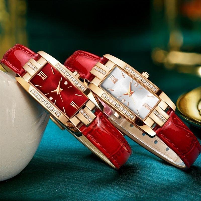 Diamond Watch Belt Square Dial Ladies Quartz Watch Calendar Large Dial