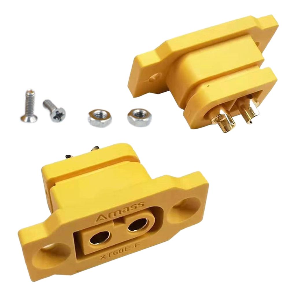 XT60 Fixed Mount Battery Soldering Connector Fixable XT60E-F Gold Plated Adapter Plug Dust Cover for Model Drones