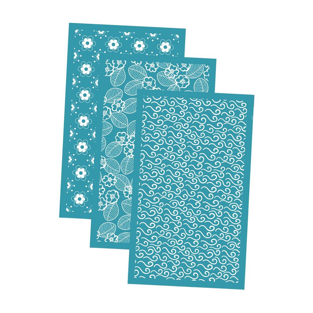 3Pcs Clay Tool Silk Screen Stencils Silk Screen for Clay for Jewelry Making Home Earrings Decoration DIY