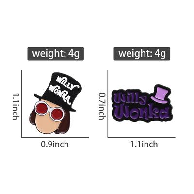 Novel Movie Characters Enamel Pins Custom Chocolate Factory Brooches Lapel Badges Funny Jewelry Gift for Friends