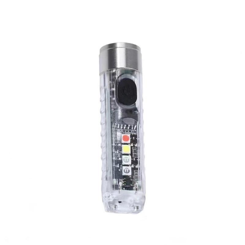 Small Flashlight Led Multi-Function Waterproof Keychain Flashlight Portable Waterproof Magnetic Warning Camping Torch Light