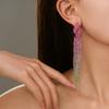 Pendientes de Borla de Diamantes Completos Brillantes de Lujo DINGKA para Mujer - Joyería de Tachuelas de Personalidad Exagerada