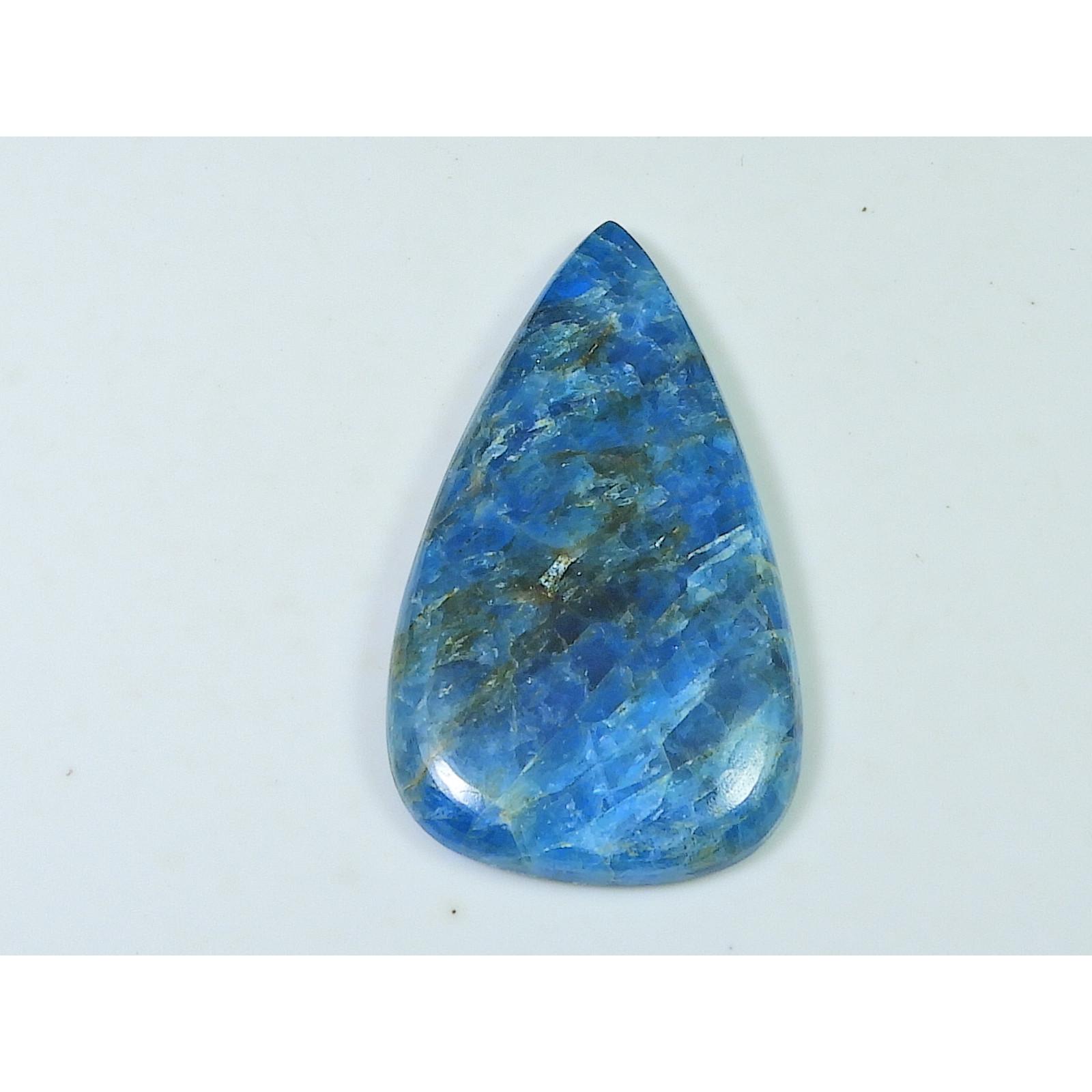 

70Cts. Natural Blue Apatite Pear Cabohcon Loose Gemstone 27X49X05MM SK-4247