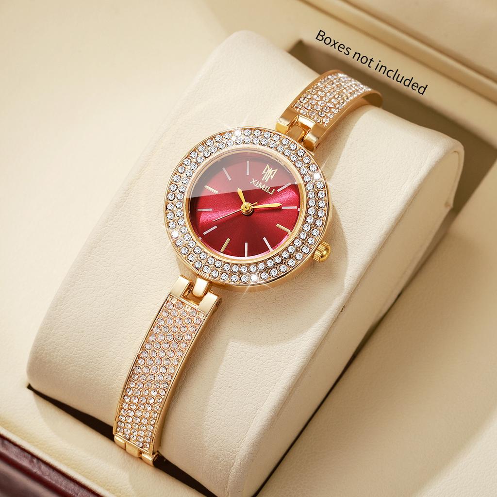 Xiaomi Luxury Rhinestone Bangle Women Quartz Watch Full Diamond Bezel Bracelet Wristwatches Girls Clock Relogio Feminino (Without Box)