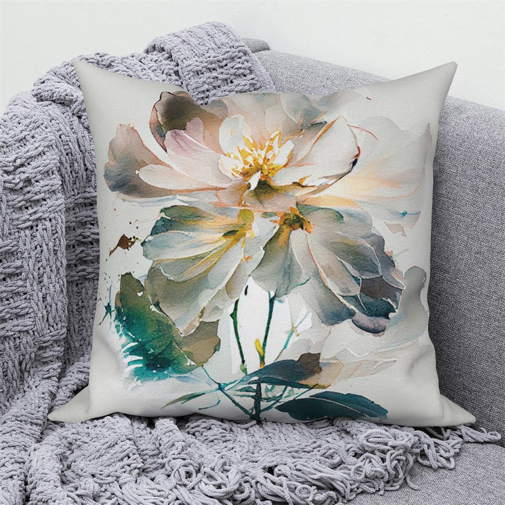 Juste De Coussin Florale D'interconnexion, Décor De Canapé De Maison De Ferme, Jeté De Voiture, Pivoine, Annie, Imprimé