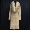Japan EPOCA Removable Fur Cashmere Wool Long Coat Women S-M Beige(USED)