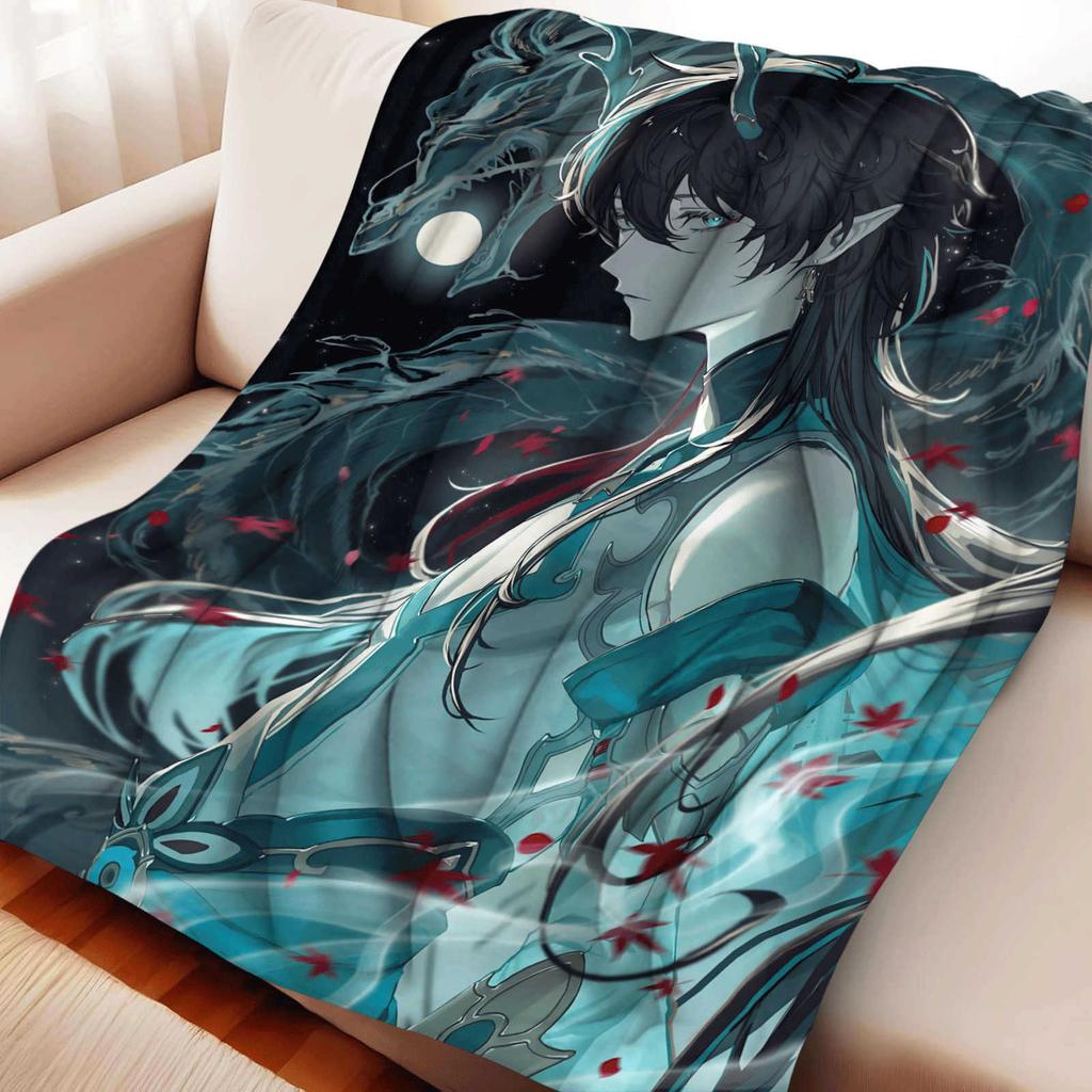 Cartoon Honkai: Star Rail Dan Heng Flannel Blanket Cover Warmth Soft Anime Nap Blanket Multifunctional Decor Universal Blankets