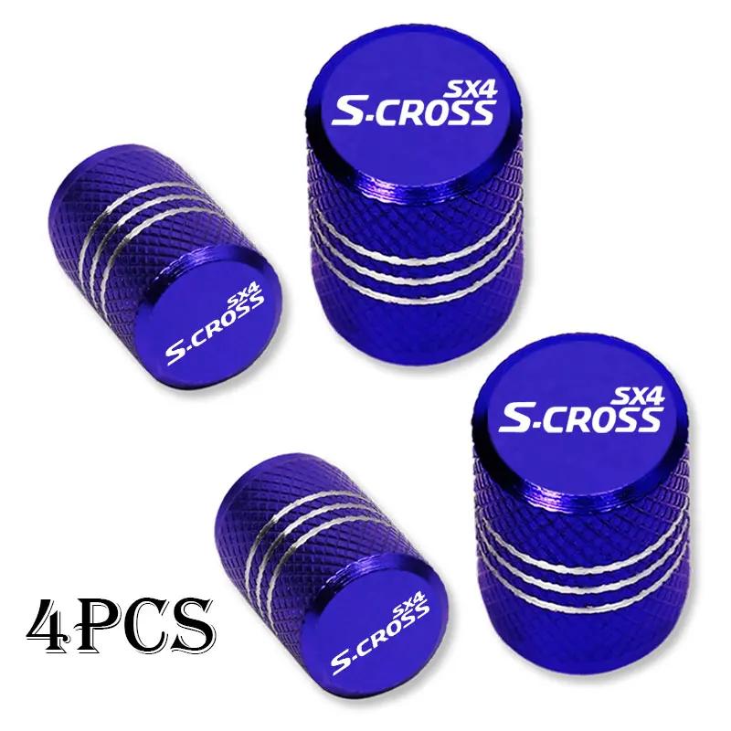 Car Wheel Tire Valve Caps Tyre Stem Covers Airdust Waterproof Accessories For Suzuki SX4 S Cross