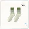 Female Spring and Autumn Gradient Color Embroidery Sweat Absorbent Breathable Boneless Anti Pilling Tube Stack Socks