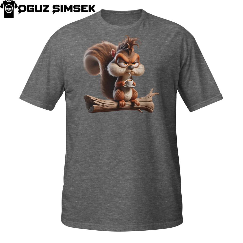

Angry Squirrel Coffee T-Shirt | Grumpy Rodent Humor | No Talkie Mood Tee 4XL