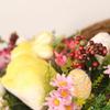 16'' Easter Door Wreath Hanging with Colorful Eggs Artificial Flower Garland for Garden Front