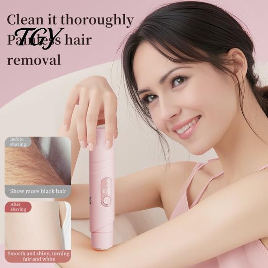 USB Rechargeable Hair Remover Women Dual-Head Electric Shaver, IPX7 Waterproof Bikini Trimmer, Compact Trimmer Removal Epilator for Face Body