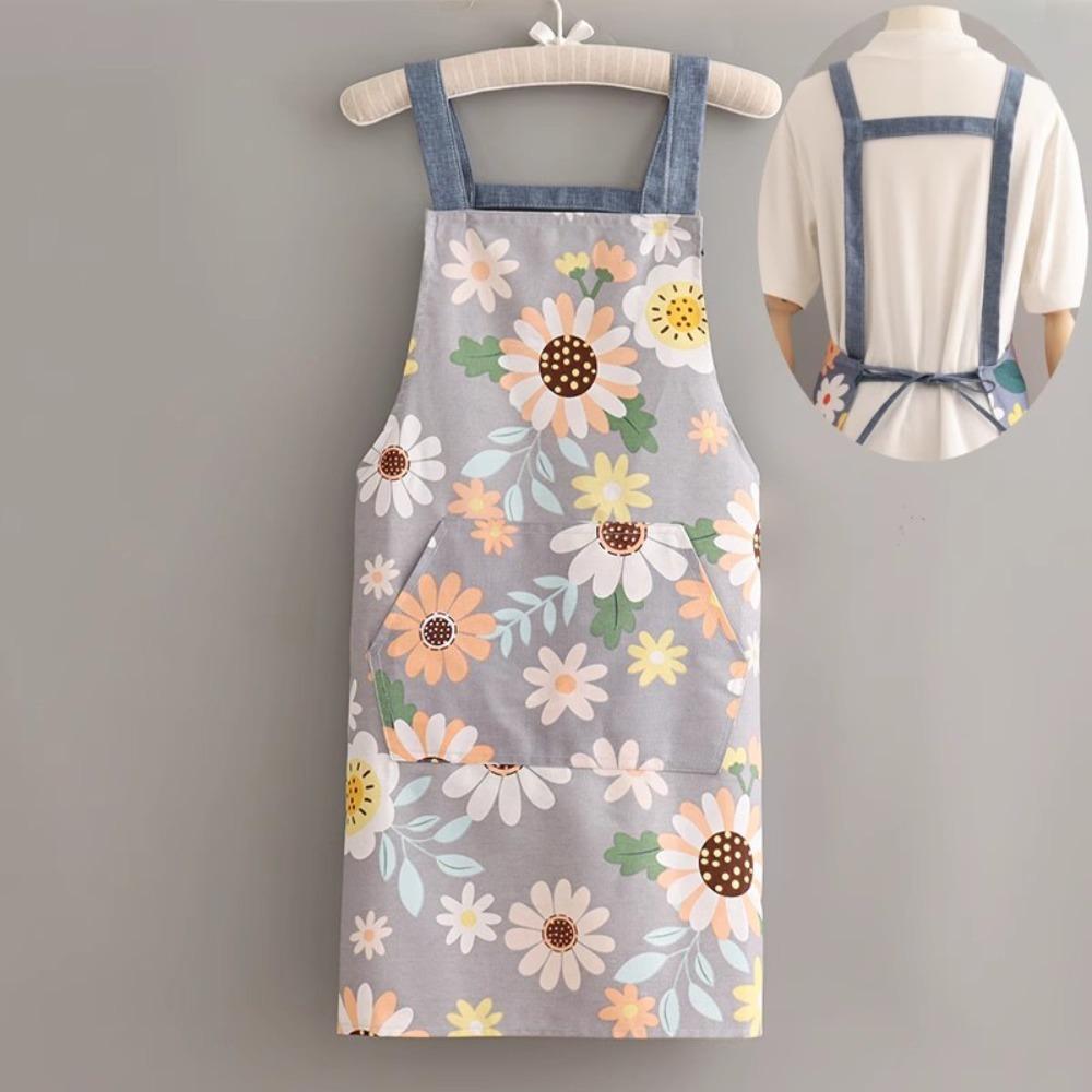 Stain Resistant Kitchen Apron Thin Cooking Apron Creative Canvas Apron Cooking