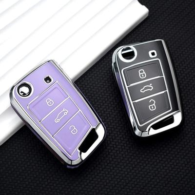 Pro VW Polo Skoda Octavia A7 Kodiaq Seat Ateca Leon Golf 7 MK7 VII Tiguan Měkký TPU Kryt na klíče od auta Pouzdro Obal Držák Klíčenky Chránič