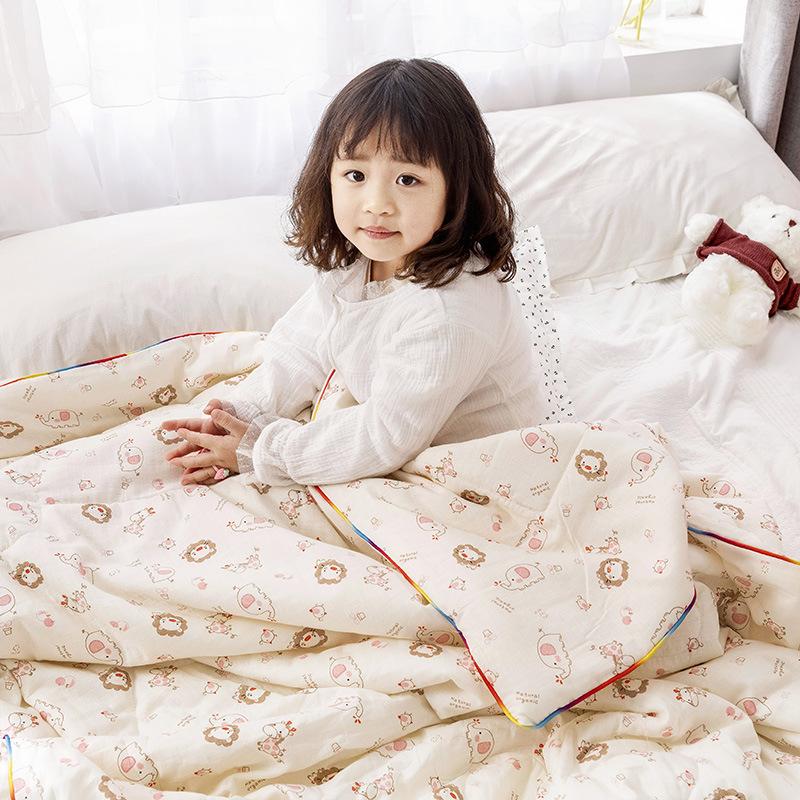 New Waffle Yarn Cotton Children's Summer Quilt Double Layer Yarn Airable Cover