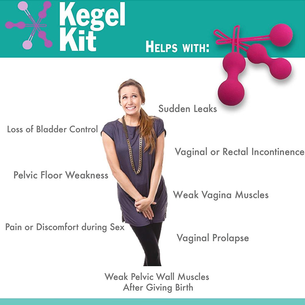 3 Pcs/set Ben Wa Balls Kegel Tightening for Internal Pelvic Floor Prolapse Weighted Exercise Set for Women