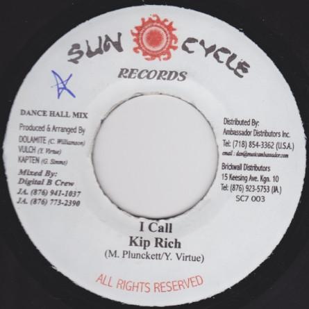 

7inch Record KIPRICH I Call SC7003 Sun Cycle Recor Jamaica Reggae Ska Dub Used