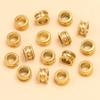 Two-Color 5*8mm Stainless Steel Striped Spacer Beads for Handmade Jewelry Bracelets