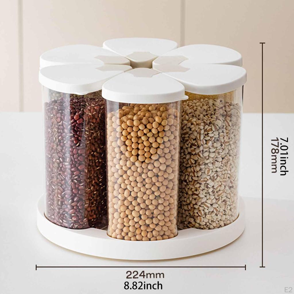 Rotation Food Storage Container Jar Reusable Grain Dispenser Organizer for Peanut Breakfast
