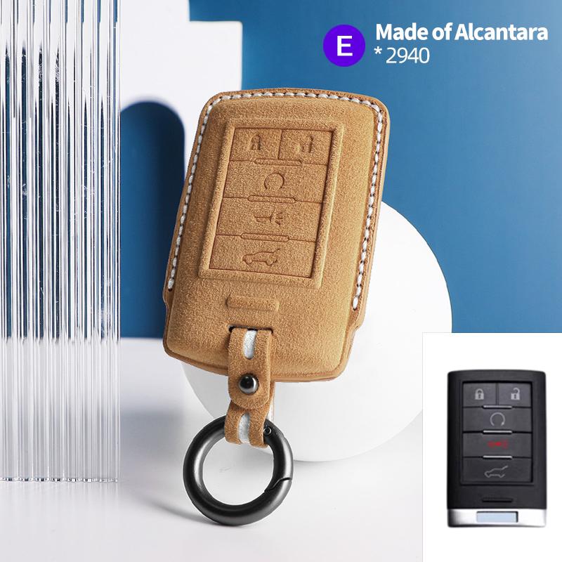 Interior Mouldings For Cadillac CTS ATS 28T CTSV XTS DTS SLS SRX XLS STS Escalade Car Key Case Keychain Suede Cover Shell Protec