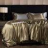 Double-Sided Washable Silk Bedding Set: Sheet, Duvet Cover, Bed Skirt