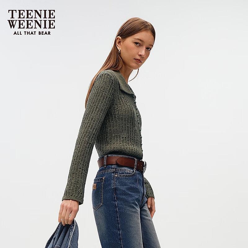 Teenie Weenie Women's 2025 Fall Burnout Knit Cardigan