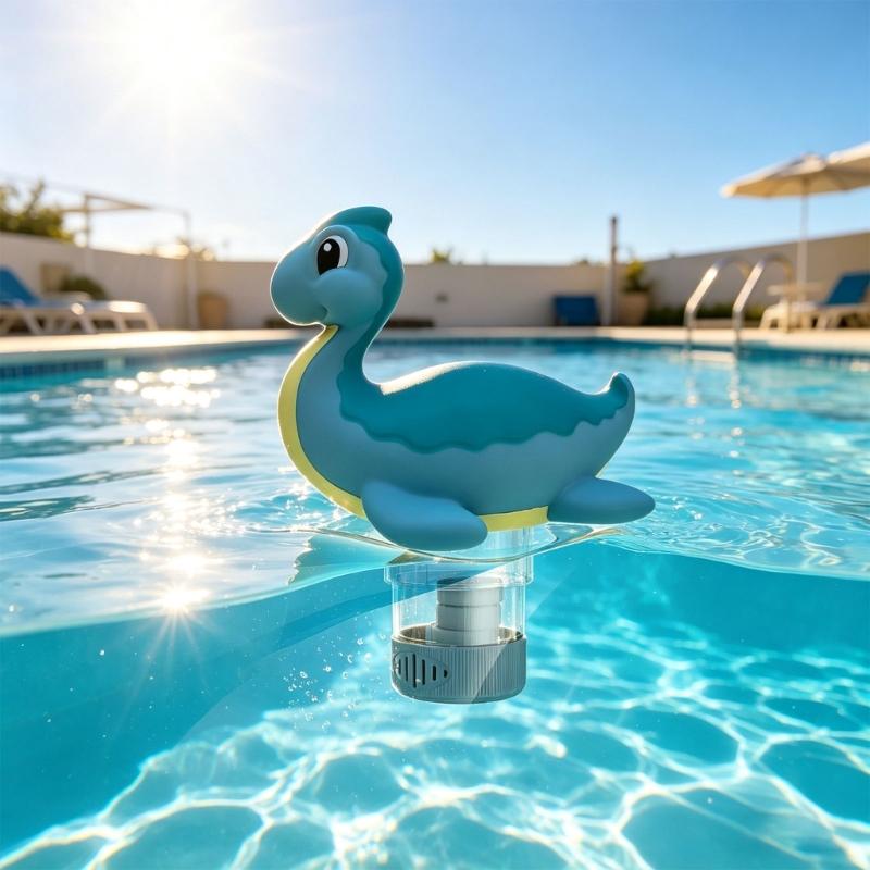 Small Pool Chlorine Dispenser For Mini Chlorine Tablets Holds Up To 4 Tablets marine Creature Duck Style