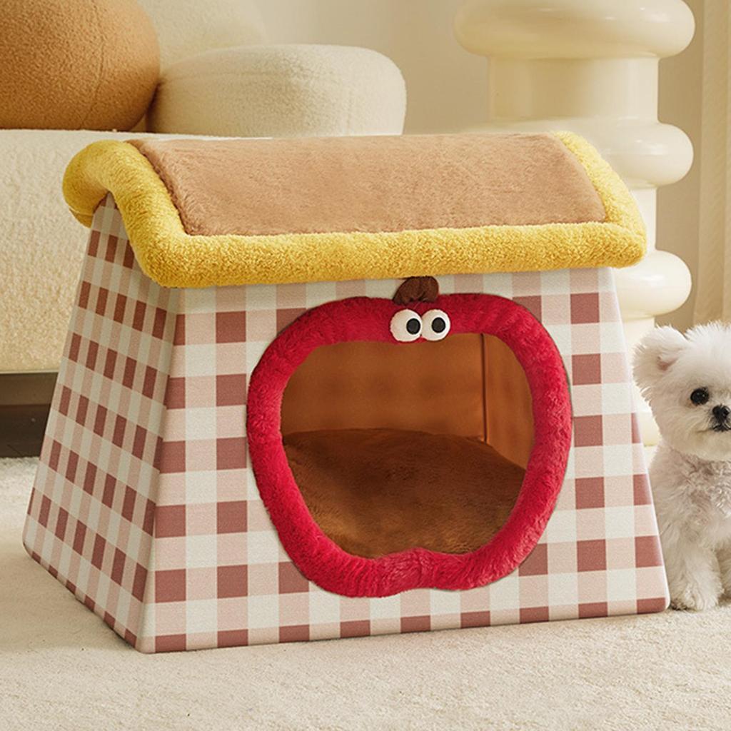 Semi Closed Dog Cat Nest Cat Bed for Indoor Cats Kennel Snooze Pet Bed Cozy Winter Warm Dog House Teddy Dog House Small Dogs