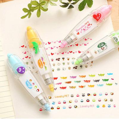 Animals Press Type Decorative Pens Cartoon Pattern DIY Lace Correction Tapes Infinite Decorative Pens for Scrapbooking Diary