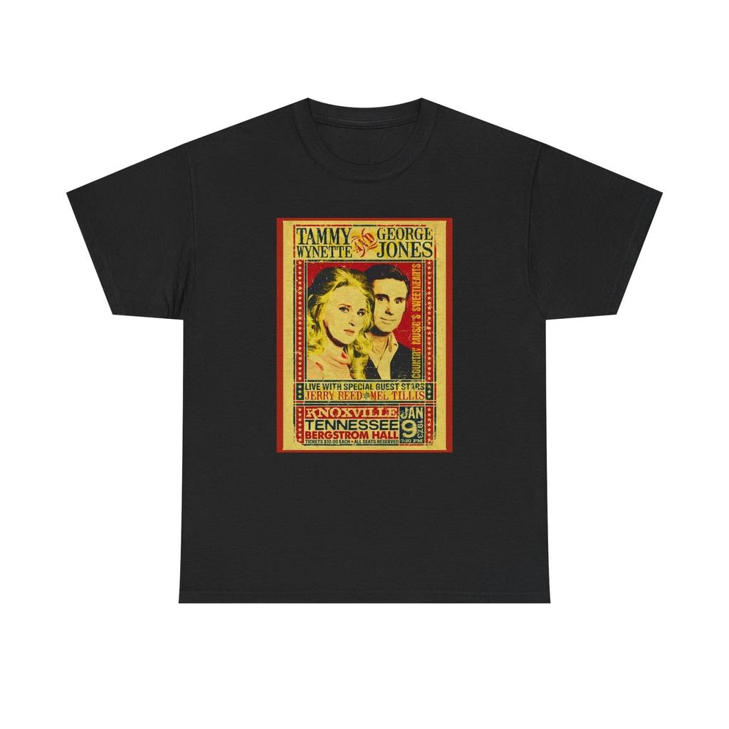 George Jones & Tammy Wynette Heavy Cotton Tee, Classic Music, Music Fan Gift