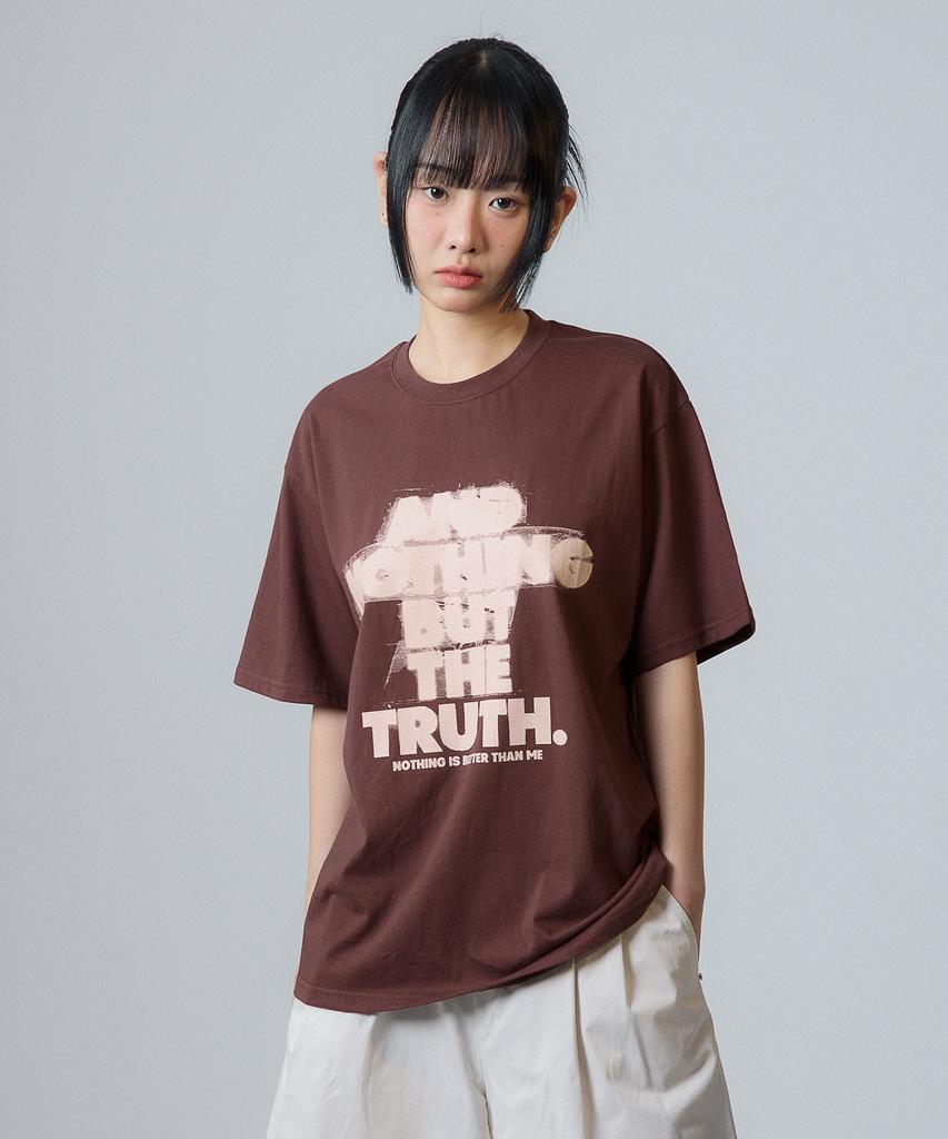 Nasttingijeubeleoldaenmi Scratch Lettering Tee_Brown