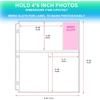 50 Pack 4 x 6 Photo Sleeves for 3 Ring Binder(300 Pictures), Heavy-Duty Archival Photo Page Protectors, Clear Picture Album Refill Pages Holds,
