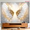 Majestic Wings Tapestry Wall Art Decor Print Canvas Gold Fantasy Aesthetic Background Hanging Poster Luxury Home Decoration 150x