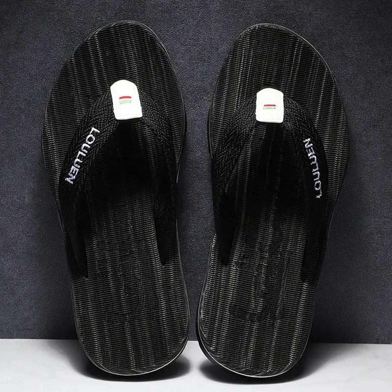 Fashion Summer Slippers Men Flip Flops Beach Sandals Non-slip Casual Flat Shoes 2024 Slippers Indoor House Shoes For Men Outdoor Slides