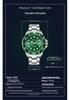 Sanda Steel Band Men's Quartz Watch with Simple Calendar, Waterproof, Green Dial