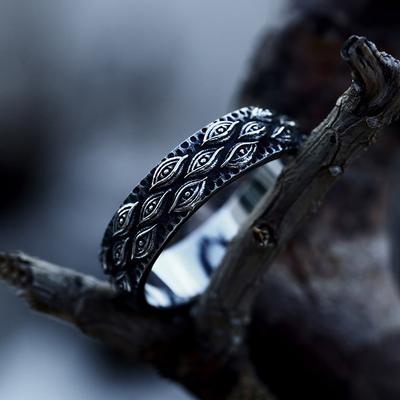 Neuzugang Vintage Teufelsauge Ring 316L Edelstahl Cool Biker Einfache Ringe Für Männer Frauen Mode Amulett Schmuck Geschenke