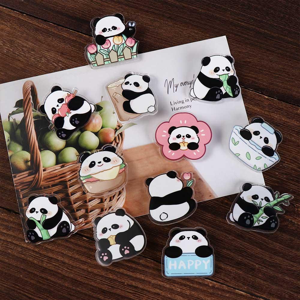 Panda Acrylic Panda Pin Cute Animal Badge Creative Flower Panda Brooch Party