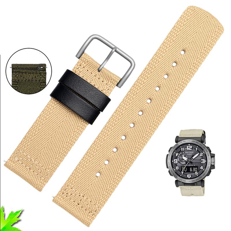 

For Casio PRG-600YB PRG-650 PRW-6600 GA2000 Nylon Strap Waterproof Wristwatch Band Bracelet Nylon Watch Band longer Strap 24mm 24mm
