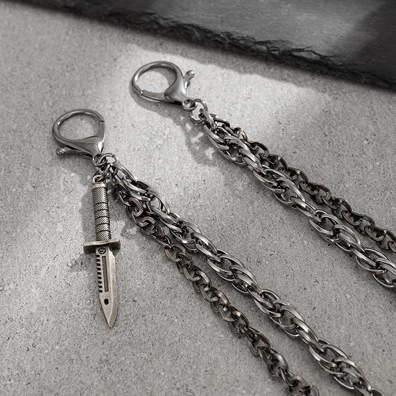 Hiphop Goth Creative Pendant Keychain Waist Belt Men Women Vintage Wallet Trouser Hipster Jeans Chain Jewelry