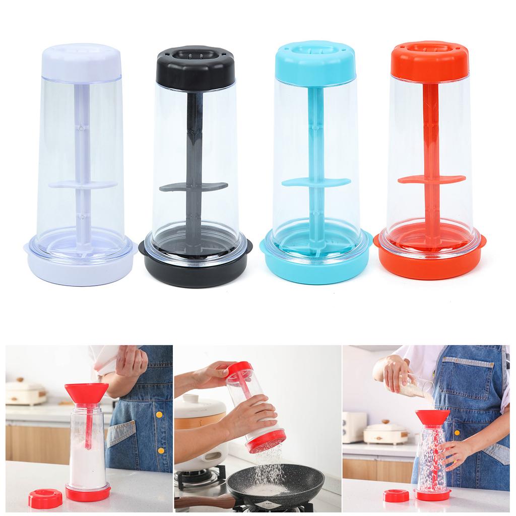 Rotating Flour Sieve Cup Plastic Flour Mixing Tool Handheld Semi-Automatic Flour Mixer for Kitchen Baking Kitchenwares
