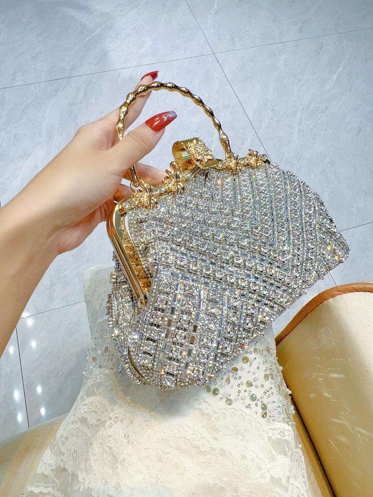 Luxury Crystal Shiny Rhinestones Diamonds Evening Bag Women Glitter Handbag Wedding Party Clutch Purse Shoulder Bag 2025 New